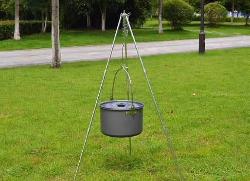 Camping outdoor campfire tripod hanging pot picnic fire bracket aluminum alloy tripod camping supplies