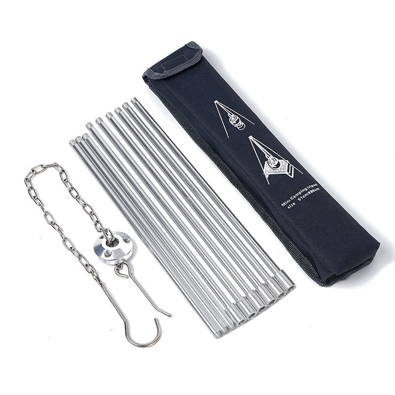 Camping outdoor campfire tripod hanging pot picnic fire bracket aluminum alloy tripod camping supplies
